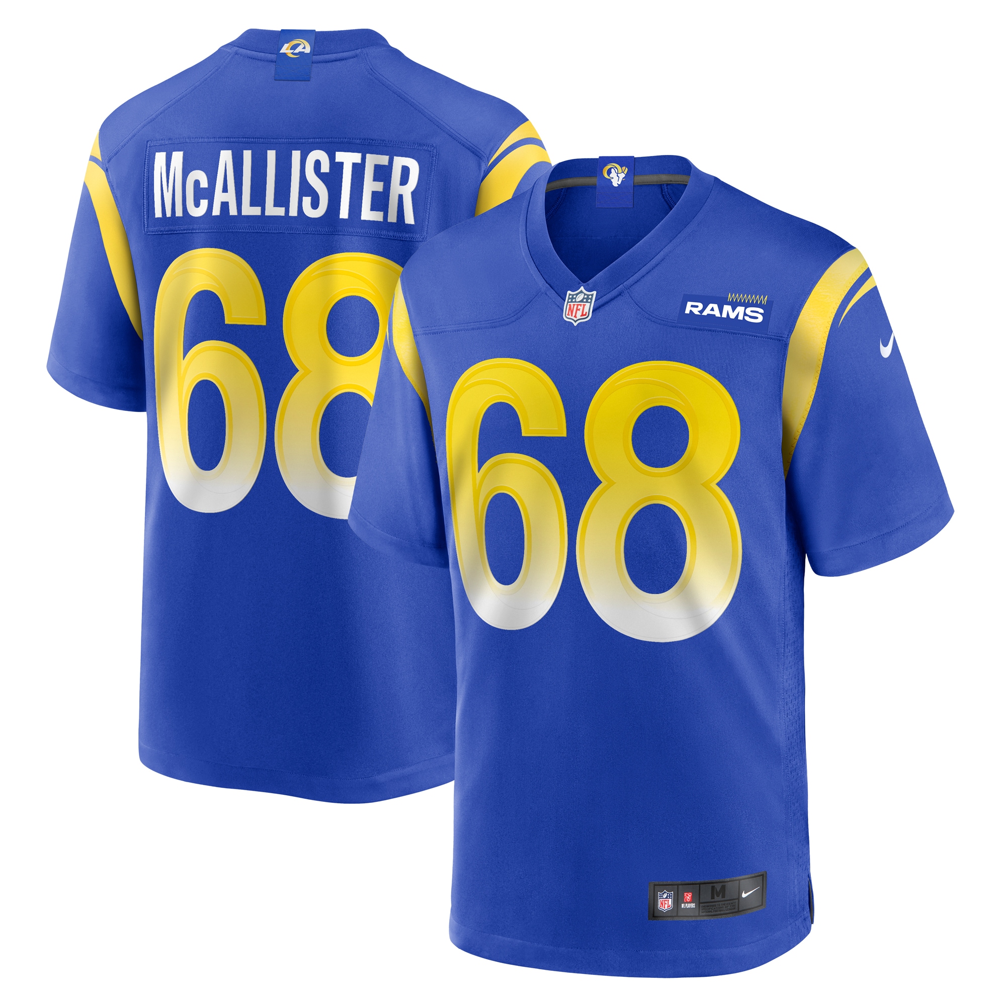 Los Angeles Rams Mike McAllister Royal Home Game NFL Jersey Men's