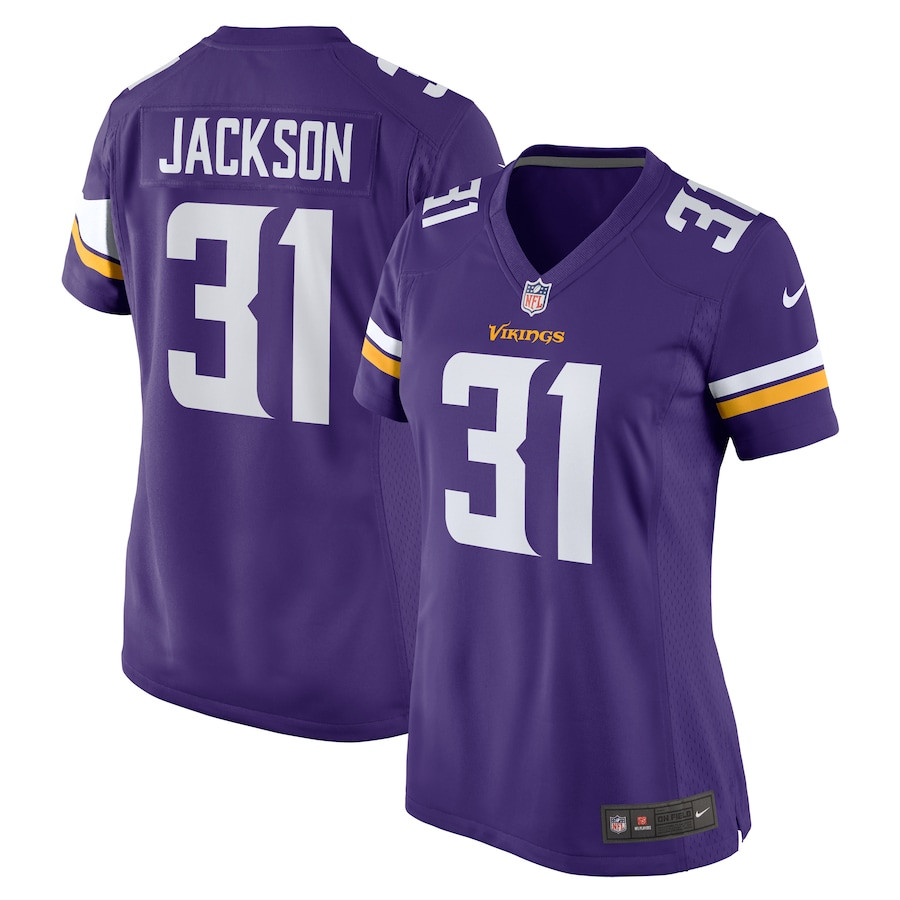 Khyree Jackson 31 Minnesota Vikings Game Purple NFL Jersey Women's
