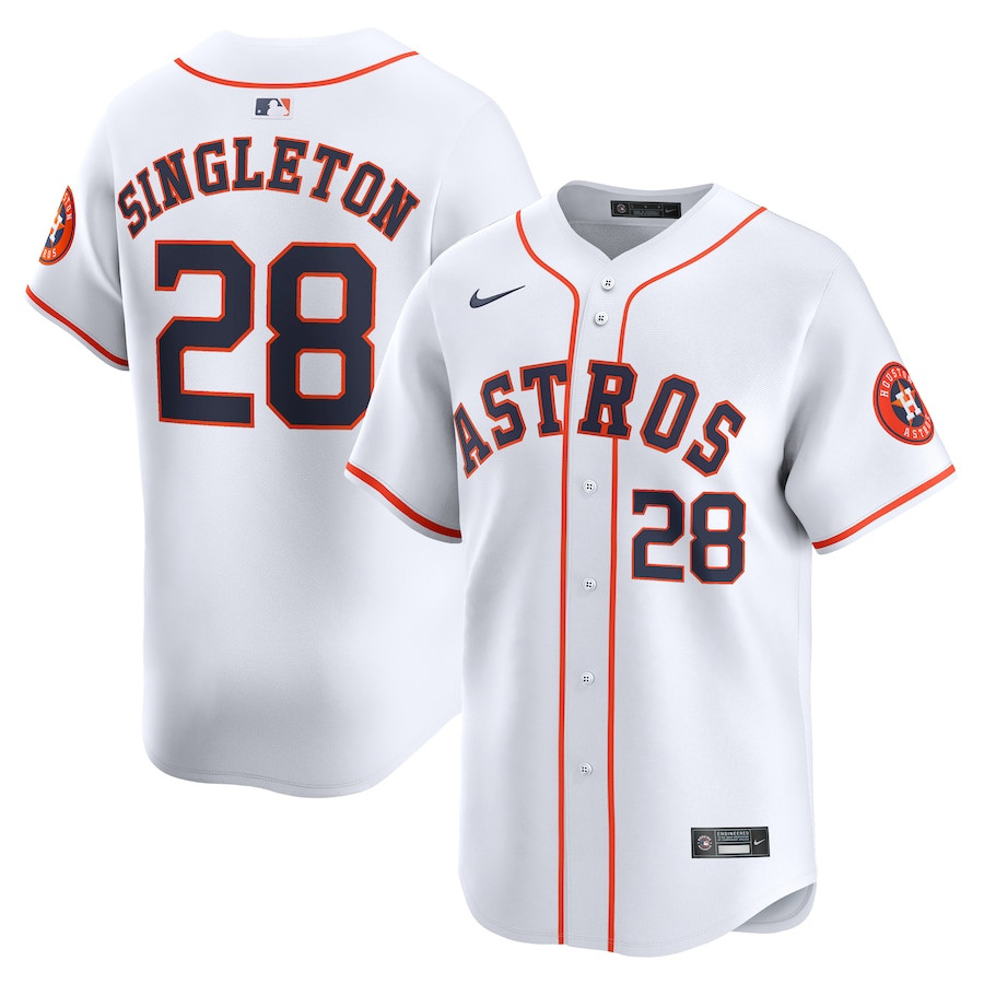 Jon Singleton 28 Houston Astros Home Limited Player White MLB Jersey Men's