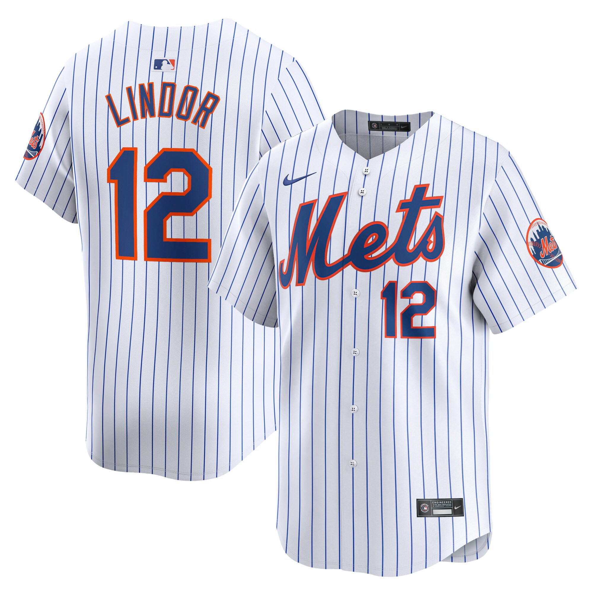 New York Mets Francisco Lindor White Home Limited Player MLB Jersey Men's