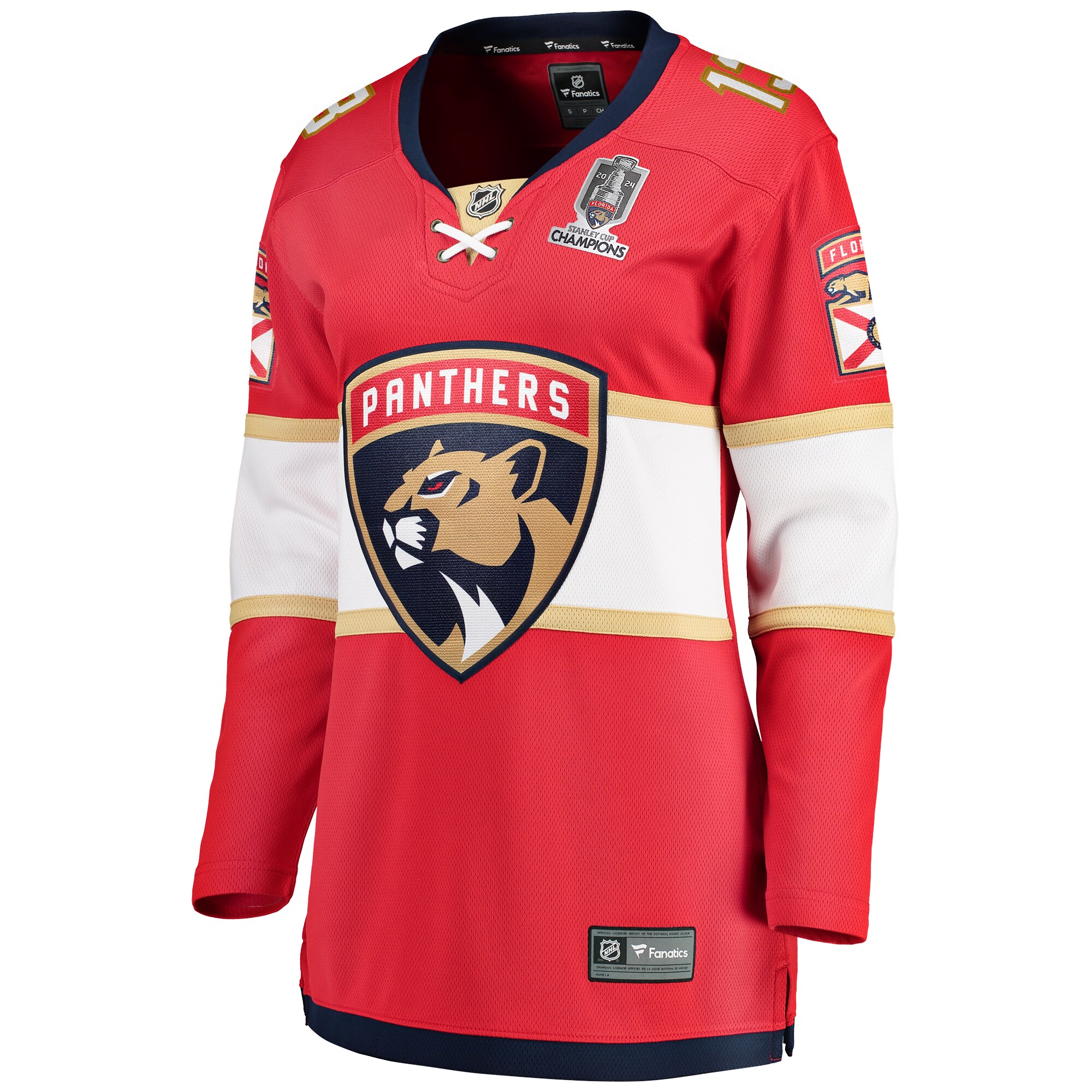 Florida Panthers Sam Reinhart Red Home 2024 Stanley Cup Champions Breakaway Player NHL Jersey Women's