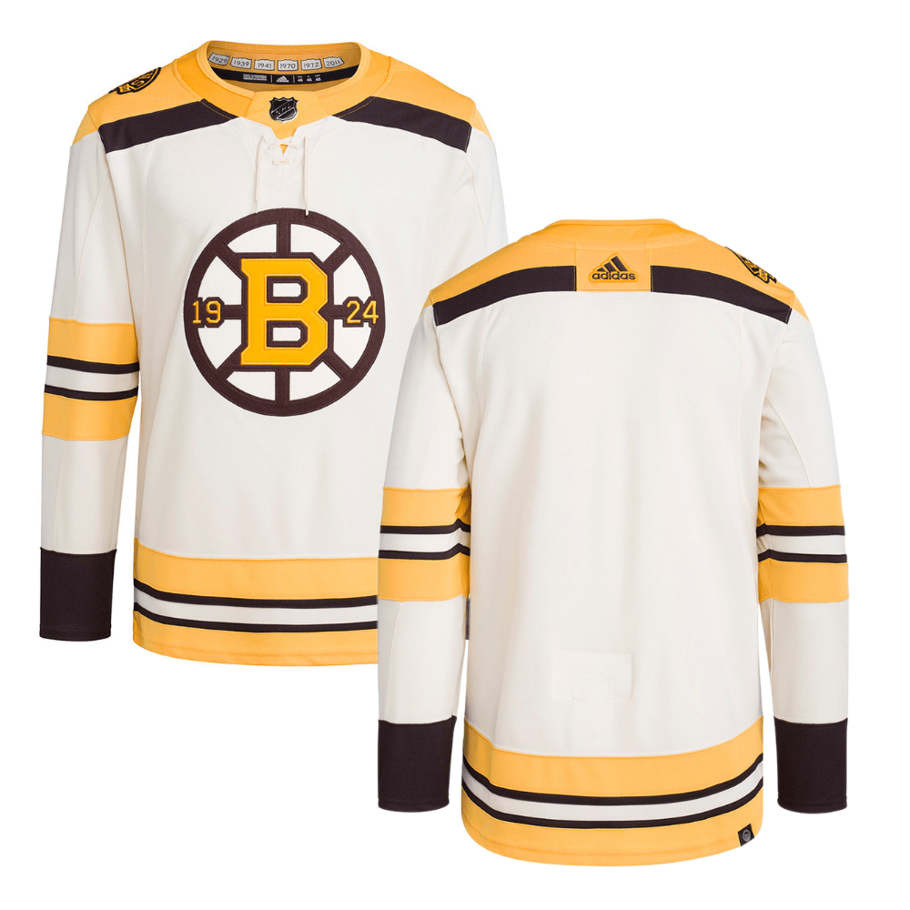 Boston Bruins 100th Anniversary Primegreen Third Cream NHL Jersey Men's