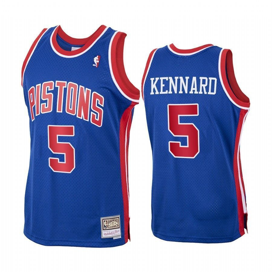 Luke Kennard 5 Detroit Pistons Royal Hardwood Classics NBA Jersey Men's