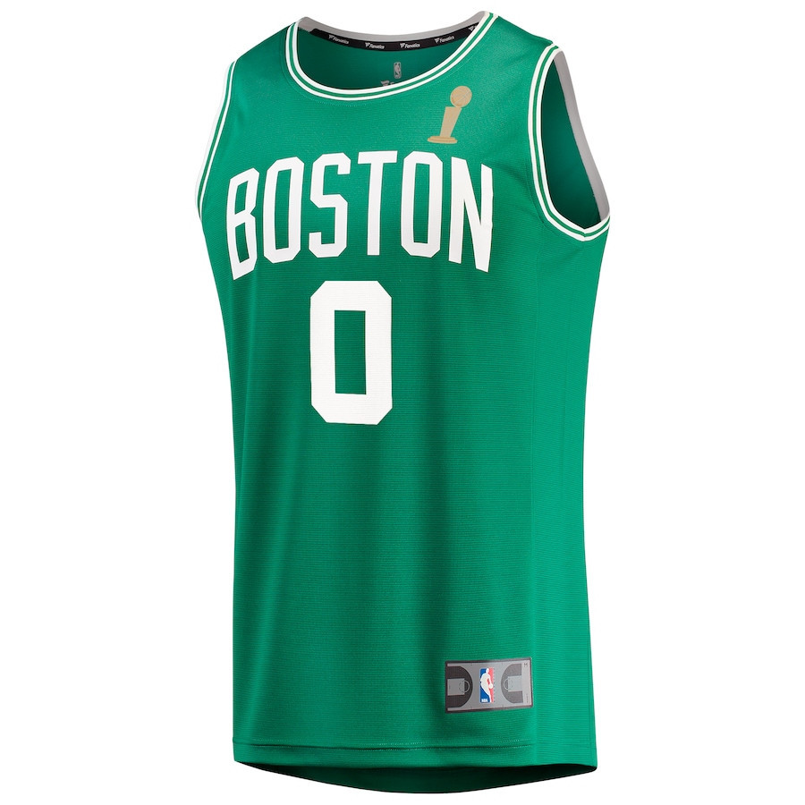 Jayson Tatum 0 Boston Celtics 2024 FINALS CHAMPIONS Kelly Green Icon Edition NBA Jersey Men's