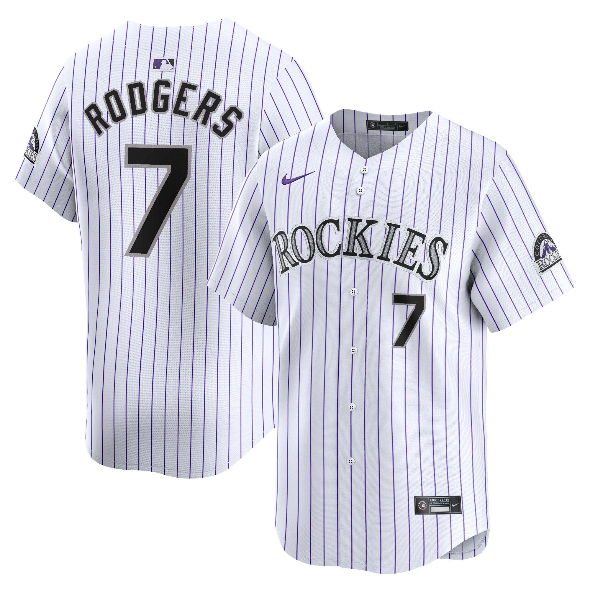 Colorado Rockies Brendan Rodgers White Home Limited Player MLB Jersey Men's