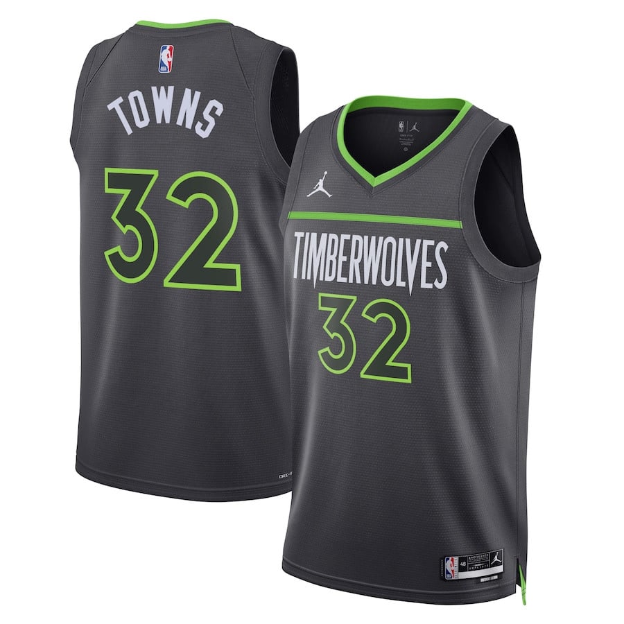 Karl-Anthony Towns 32 Minnesota Timberwolves Unisex Swingman Statement Edition Gray NBA Jersey Unisex
