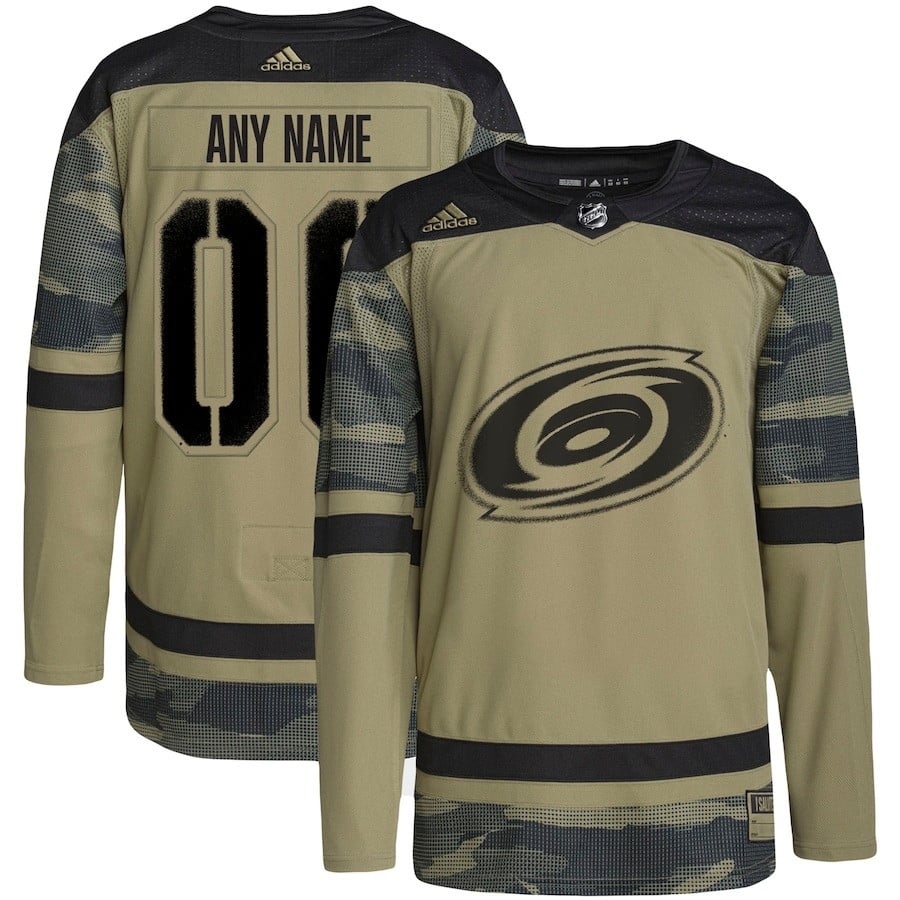 Carolina Hurricanes Military Appreciation Team Custom Practice Camo NHL Jersey Men's