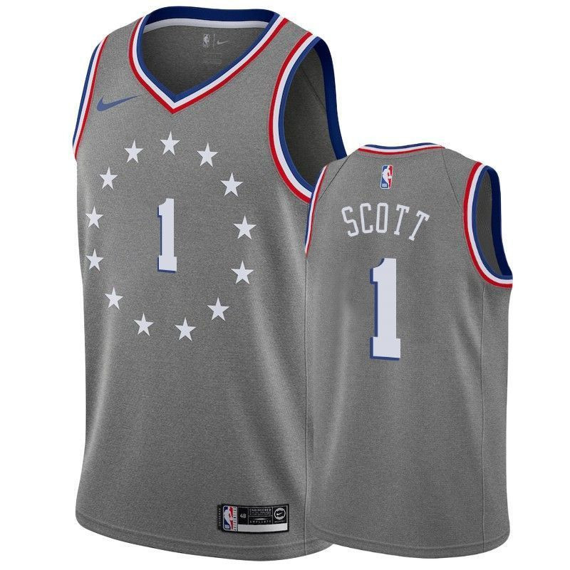 Philadelphia 76ers Mike Scott 1 City Gray NBA Jersey Men's