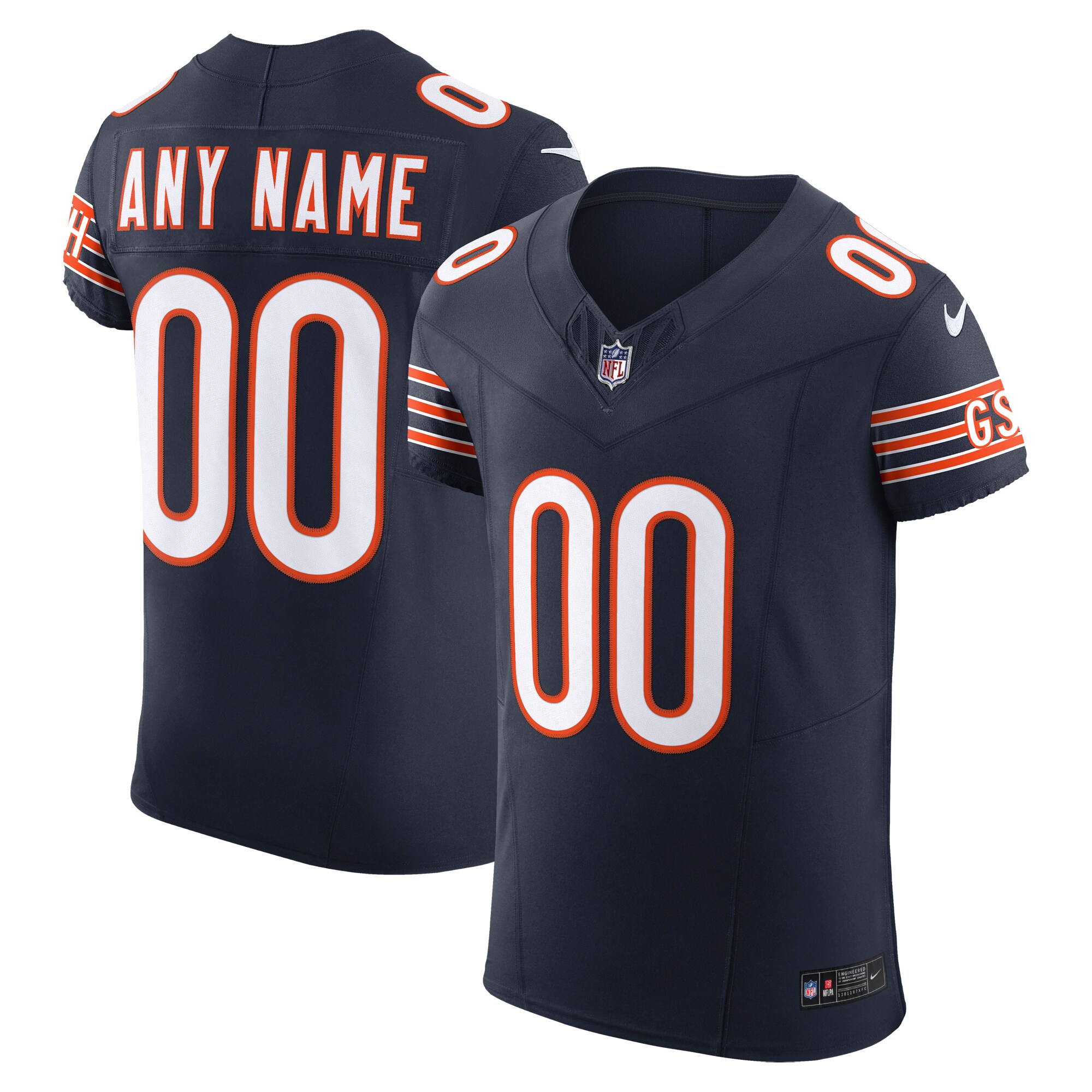 Chicago Bears Navy Vapor F.U.S.E. Elite Custom NFL Jersey Men's
