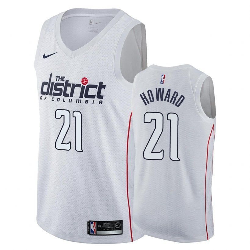 Washington Wizards Dwight Howard 21 Cit White NBA Jersey Men's