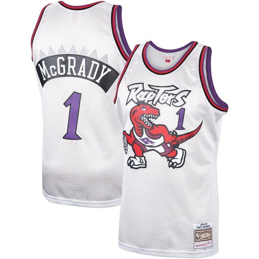 Tracy Mcgrady Toronto Raptors Mitchell Ness Hardwood Classics Platinum Swingman NBA Jersey Men's