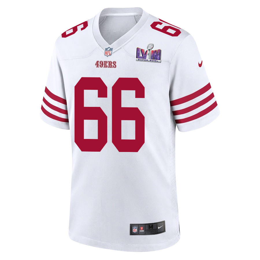Jesse Davis 66 San Francisco 49ers Super Bowl LVIII Patch Game White NFL Jersey Men's