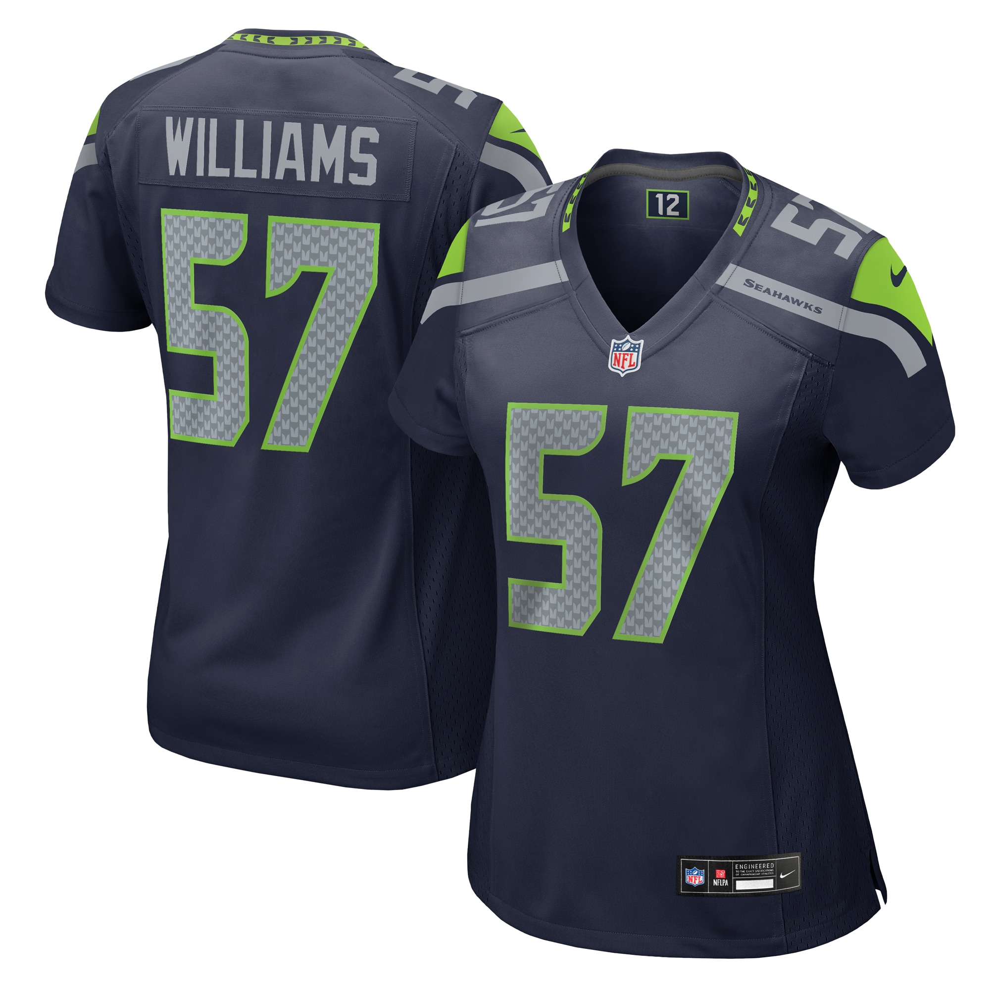 Seattle Seahawks Connor Williams College Navy Game NFL Jersey Women's