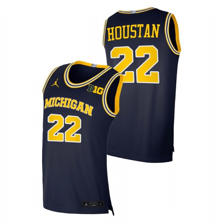 Michigan Wolverines Caleb Houstan 22 Navy 2022 Draft top prospect Limited NCAA Jersey Men's