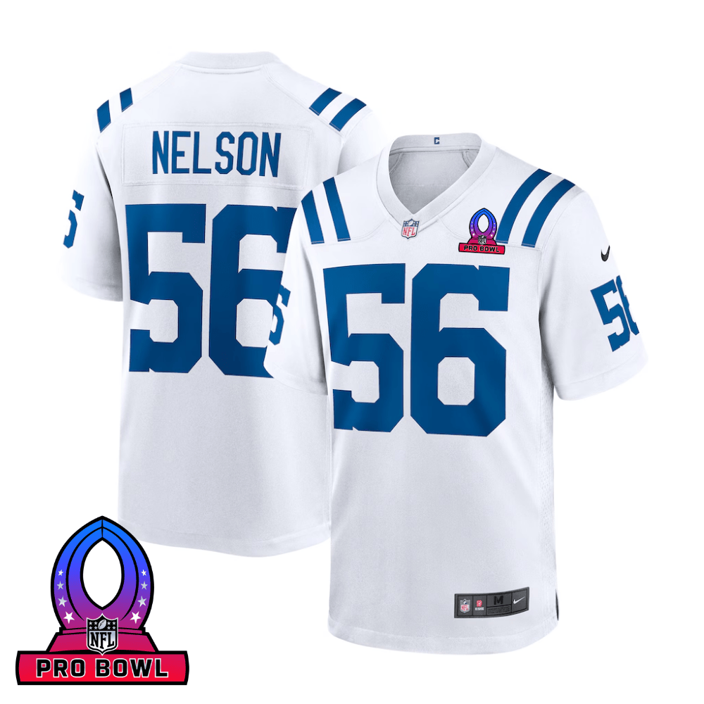 Quenton Nelson 56 Indianapolis Colts 2025 Pro Bowl Patch Game White NFL Jersey Men's