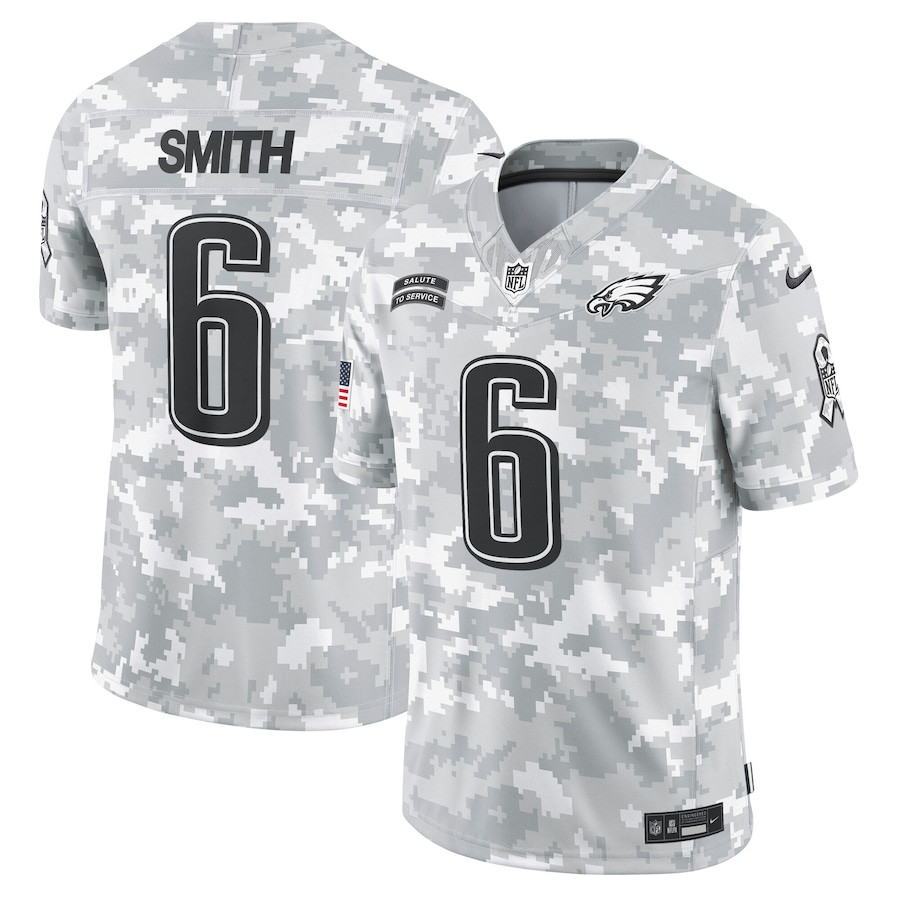 DeVonta Smith 6 Philadelphia Eagles 2024 Salute to Service Limited Arctic Camo NFL Jersey Men's