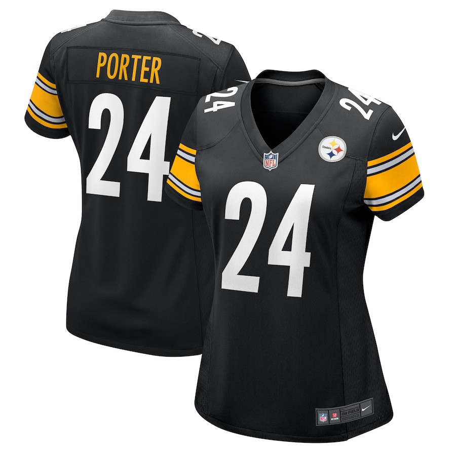 Joey Porter Jr. 24 Pittsburgh Steelers Game Black NFL Jersey Women's