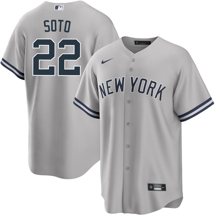 Juan Soto 22 New York Yankees Road ??Gray MLB Jersey Men's