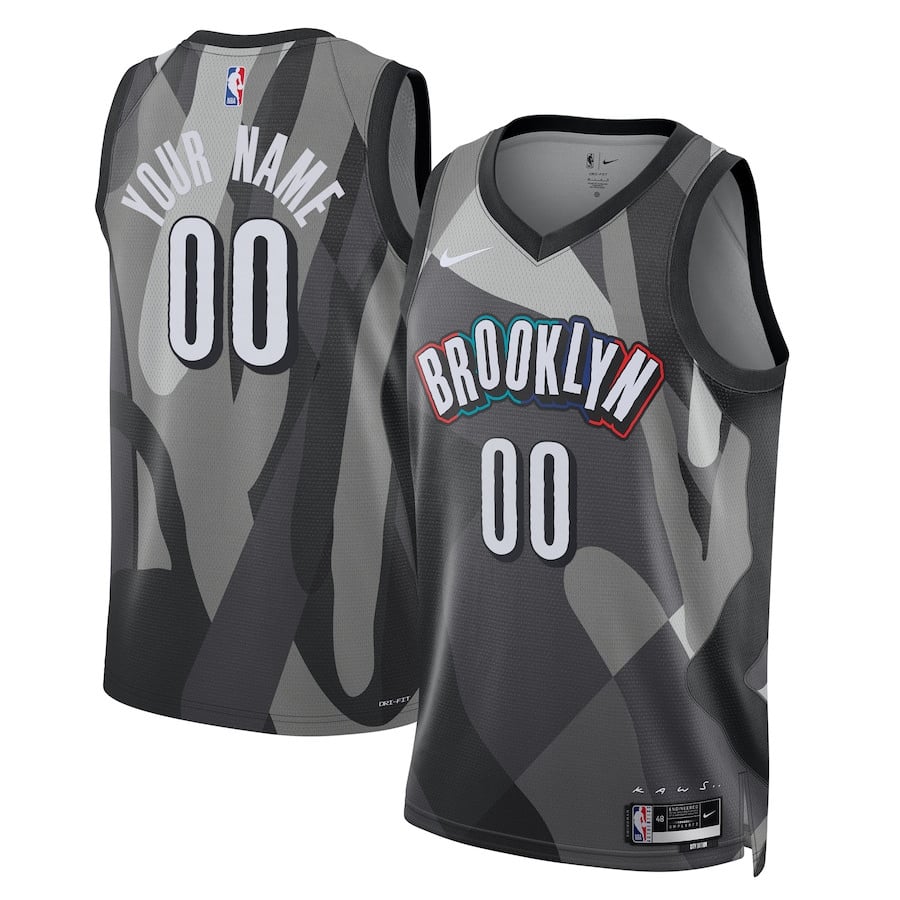 Brooklyn Nets Unisex 2024/25 Swingman Player Custom City Edition Gray NBA Jersey Unisex