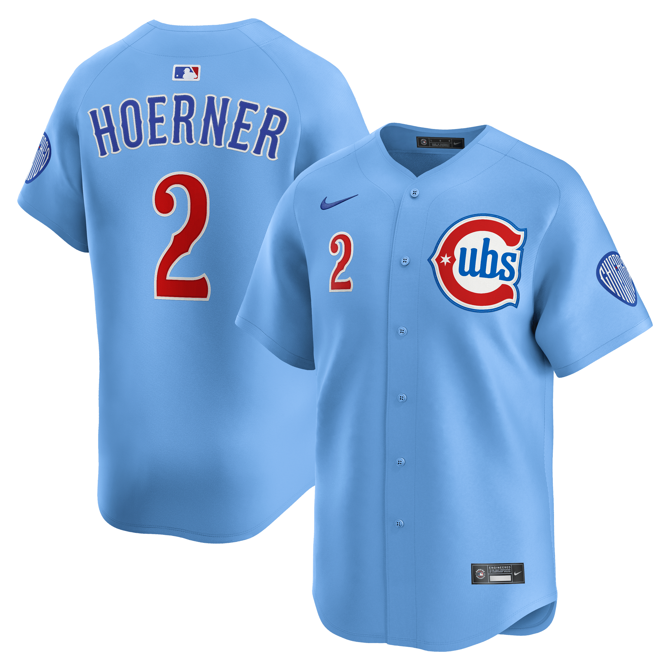 Nico Hoerner 2 Chicago Cubs Limited Alternate 2 Baby Blue MLB Jersey Men's