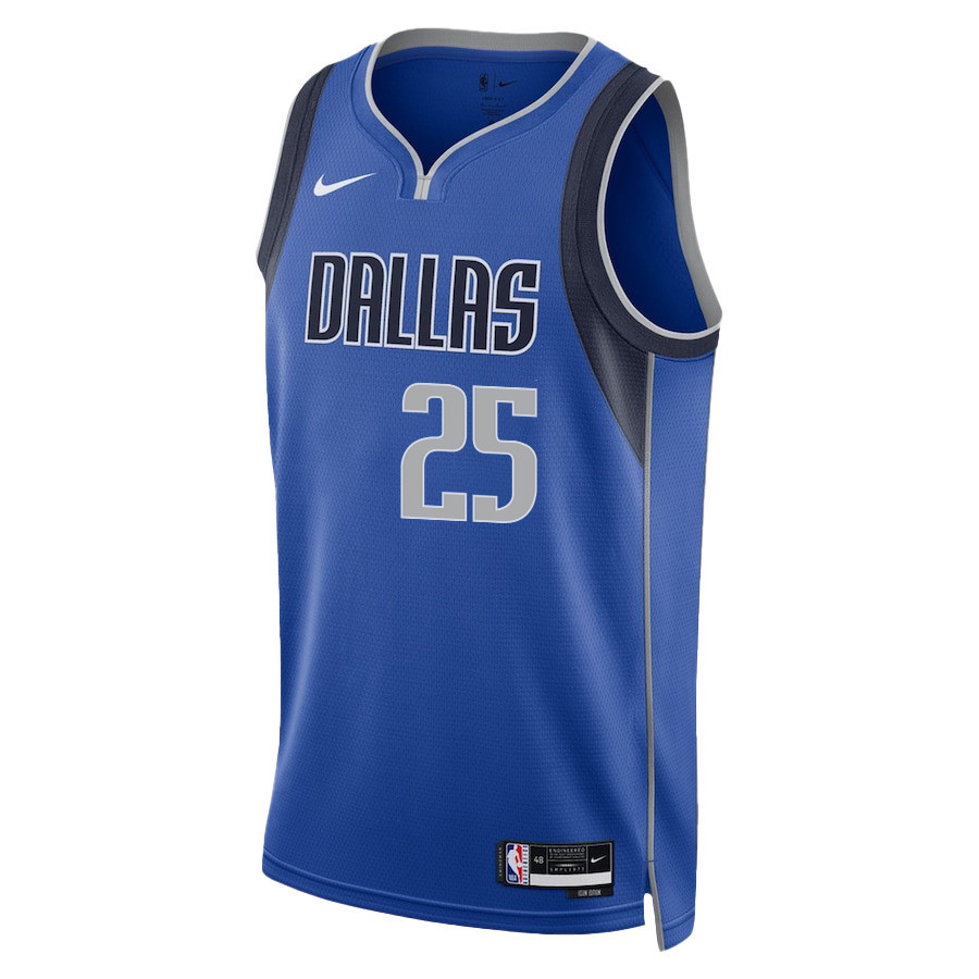 P.J. Washington 25 Dallas Mavericks 2024 FINALS PATCH Swingman Icon Edition Blue NBA Jersey Men's