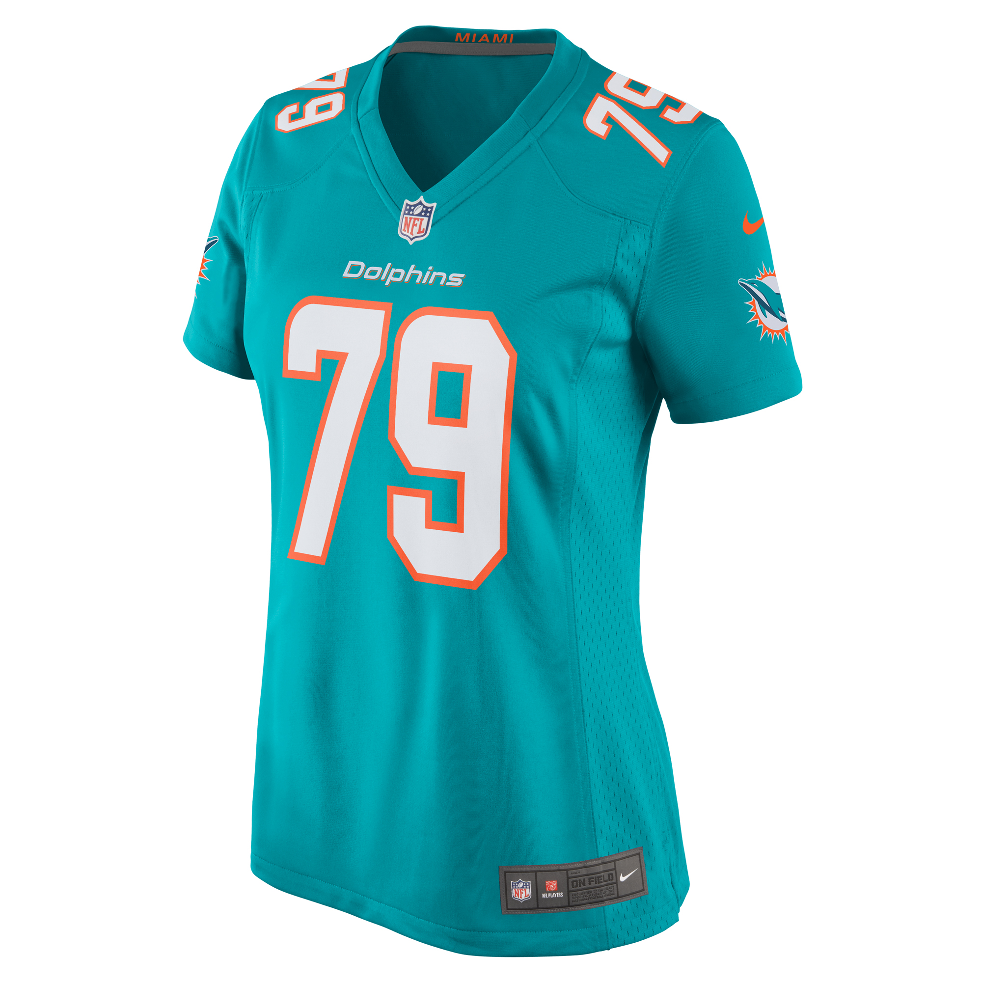 Miami Dolphins Eric Fisher Aqua Home Game Player NFL Jersey Women's