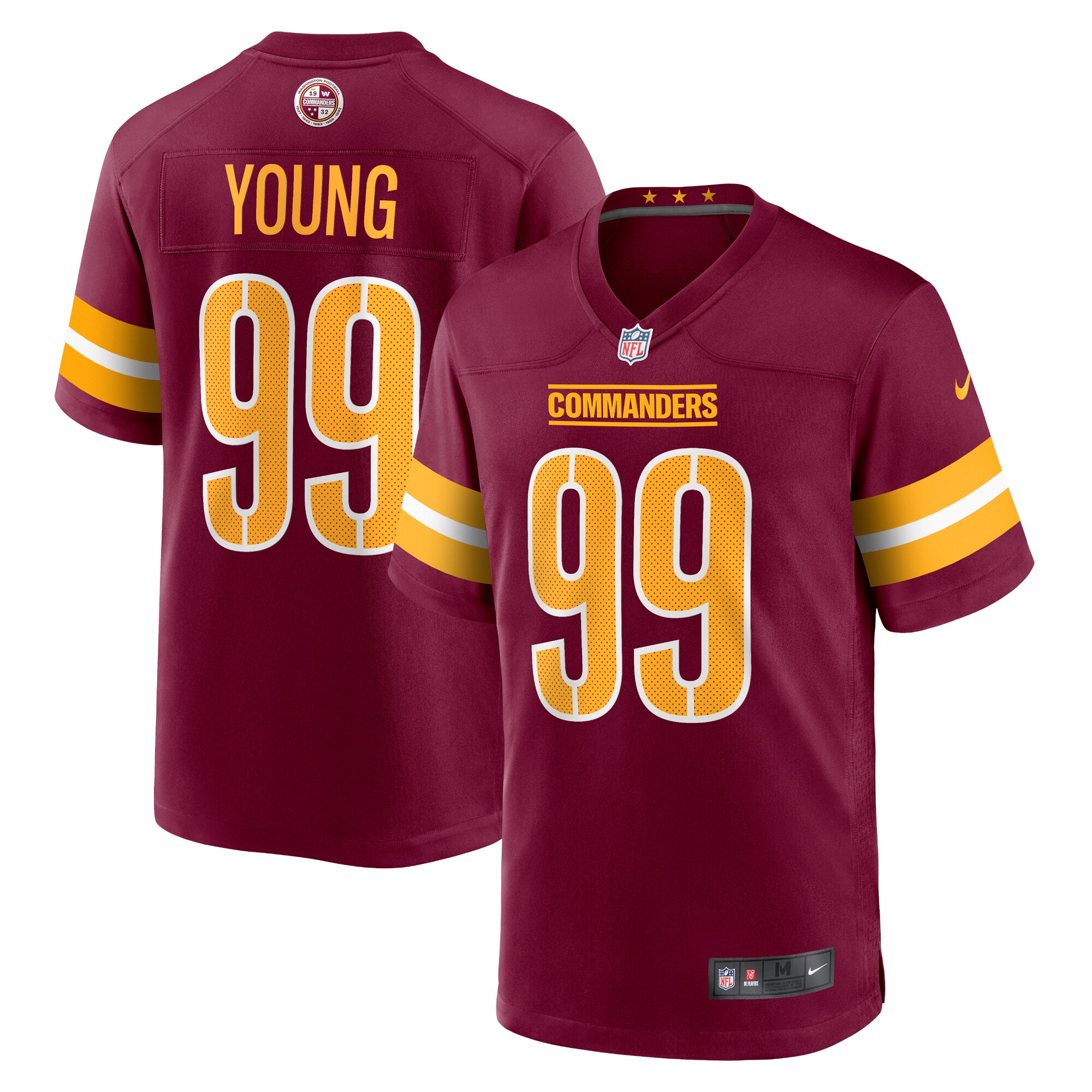Washington Commanders Chase Young Burgundy Game NFL Jersey Youth