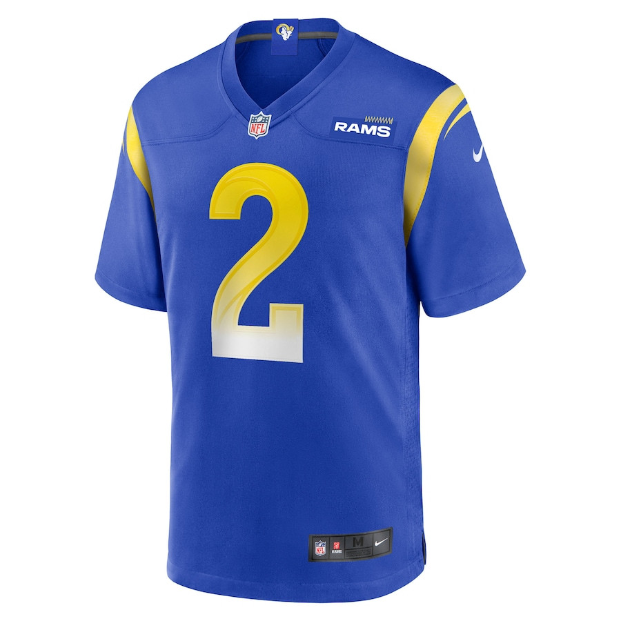 Quintez Cephus 2 Los Angeles Rams Team Game Royal NFL Jersey Men's