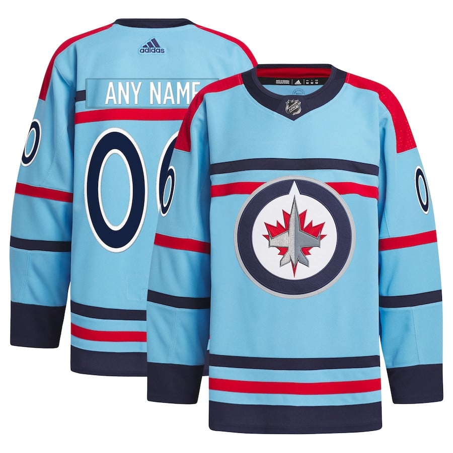 Winnipeg Jets Anniversary Primegreen Custom Light Blue NHL Jersey Men's