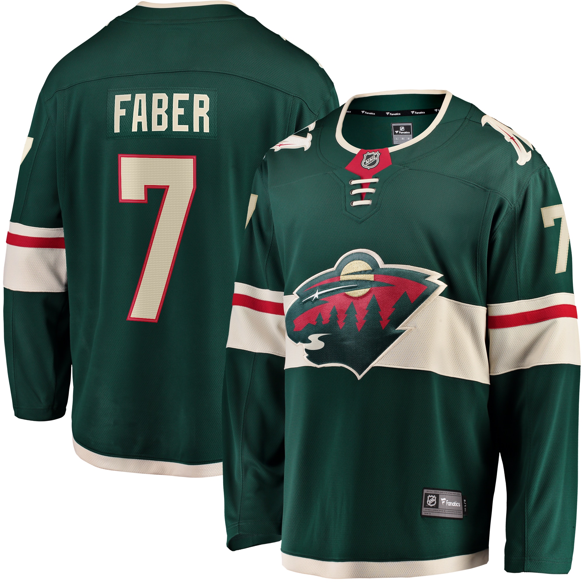 Minnesota Wild Brock Faber Green Home Breakaway Player NHL Jersey Men's