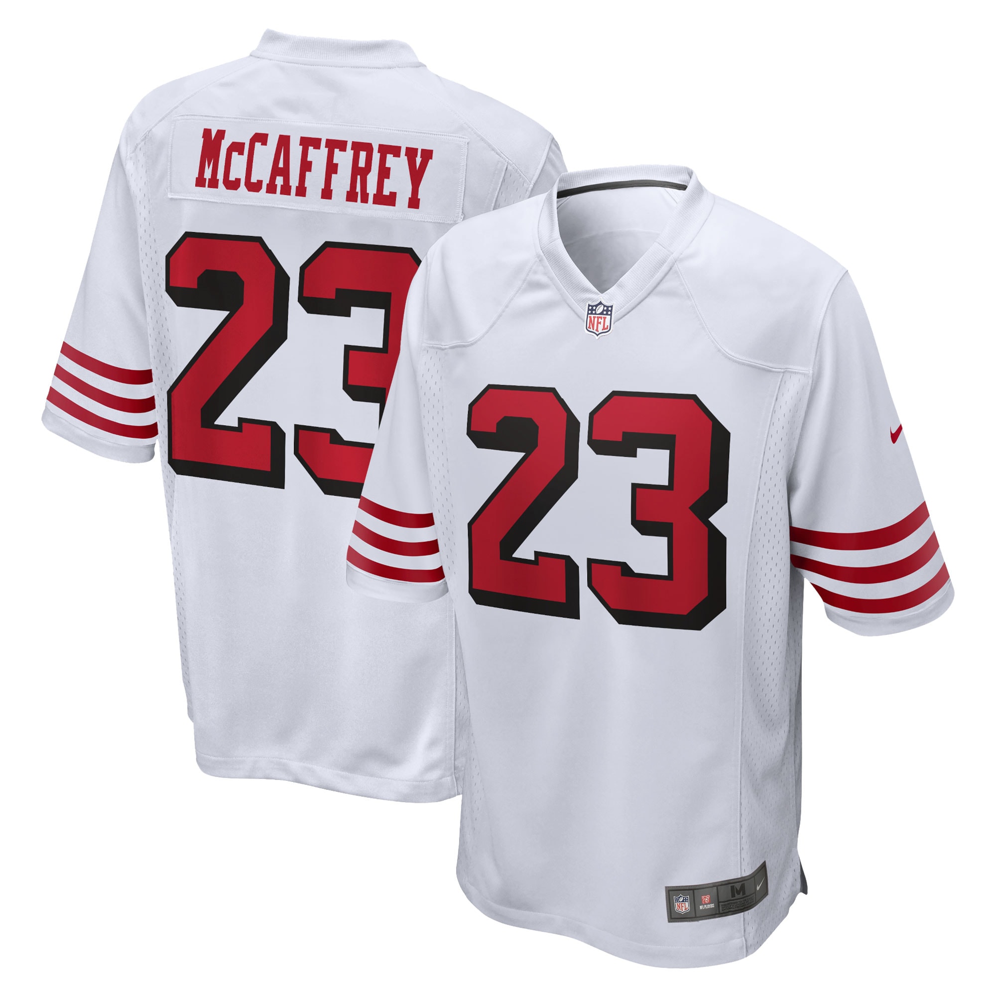 San Francisco 49ers Christian McCaffrey White Game NFL Jersey Men's