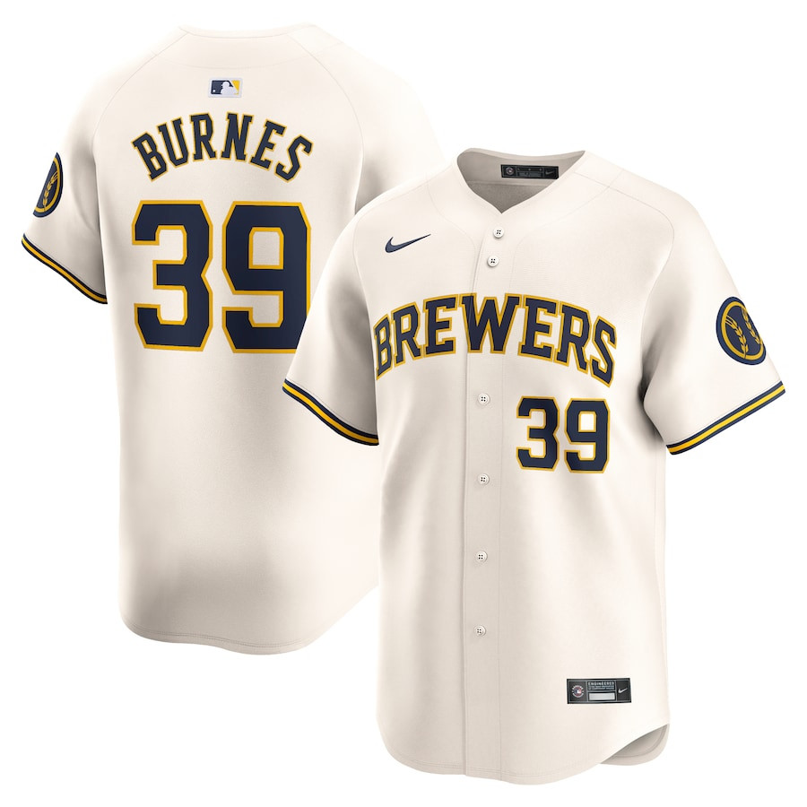 Corbin Burnes 39 Milwaukee Brewers Home Limited Player Cream MLB Jersey Men's