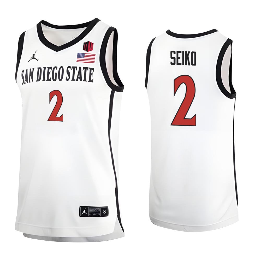 Adam Seiko 2 San Diego State Aztecs 2023 MW Logo- Me White NCAA Jersey Men's