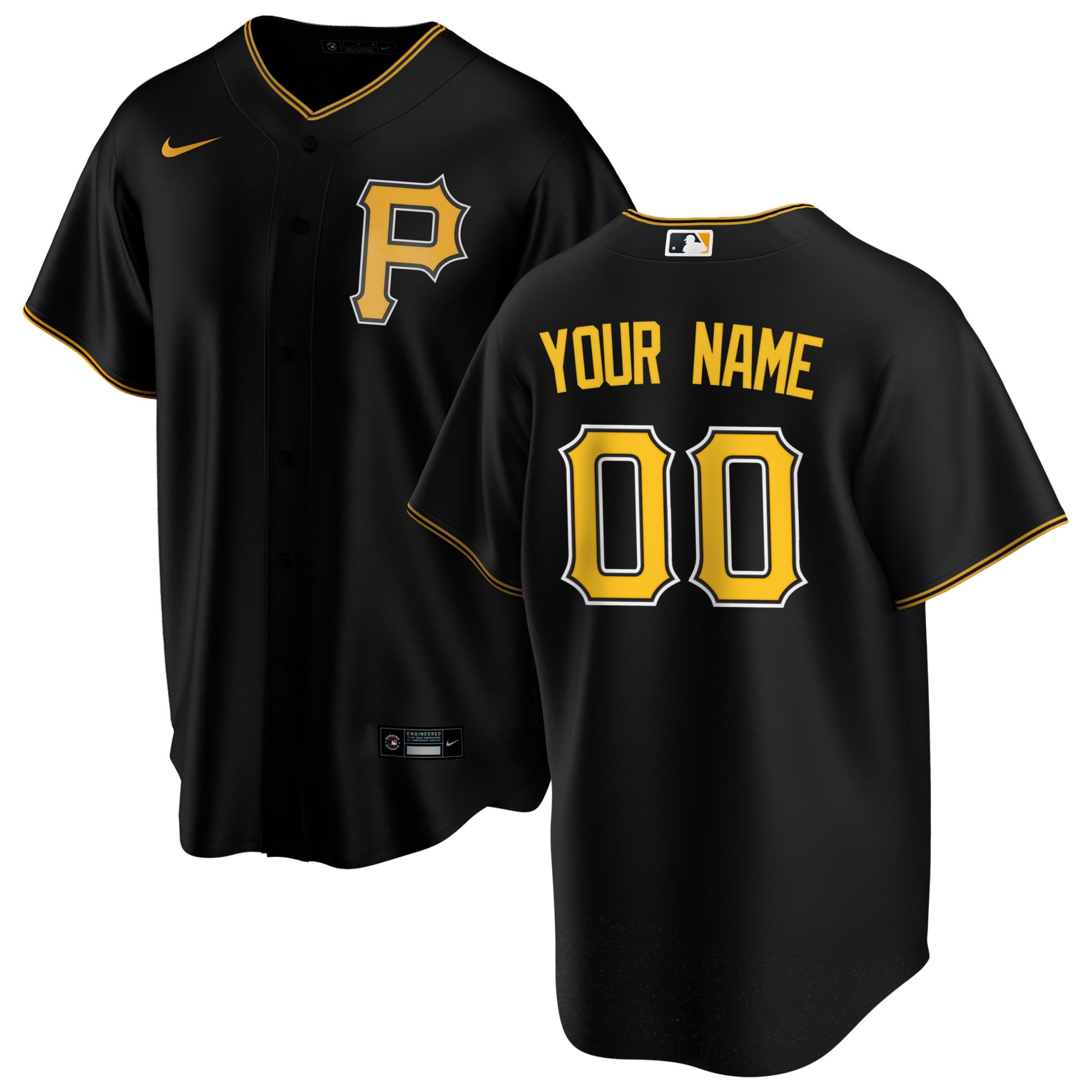 Pittsburgh Pirates Black Alternate Custom MLB Jersey Men's