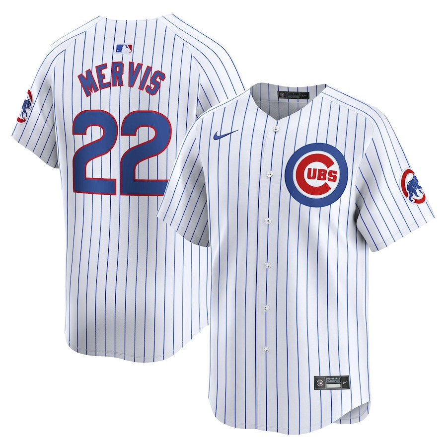 Matt Mervis 22 Chicago Cubs Home Limited White MLB Jersey Men's
