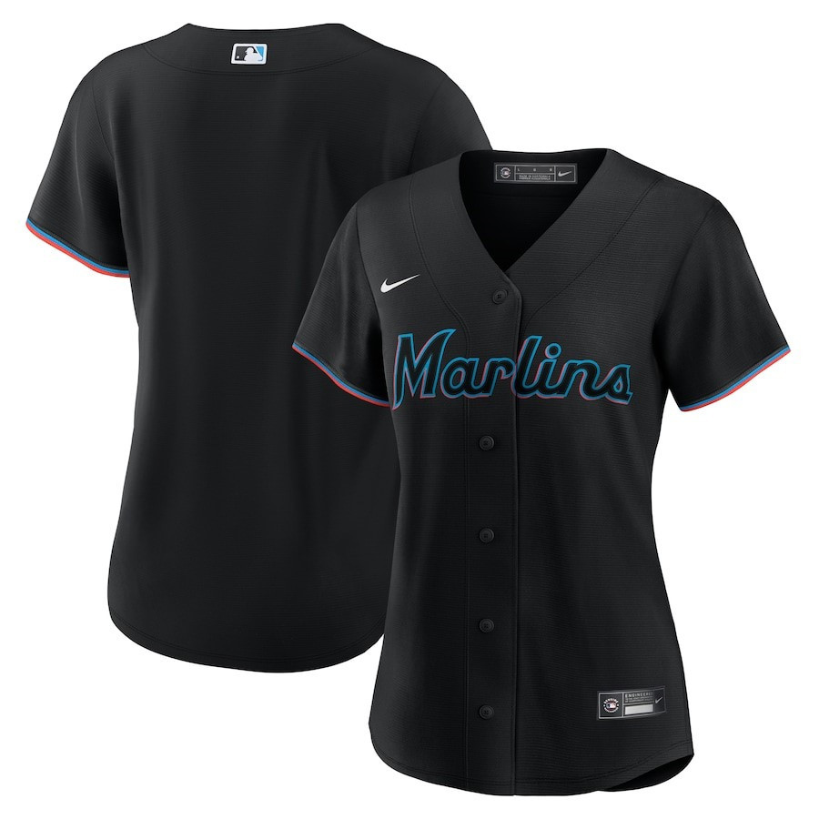 Miami Marlins Alternate Team Black MLB Jersey Women's