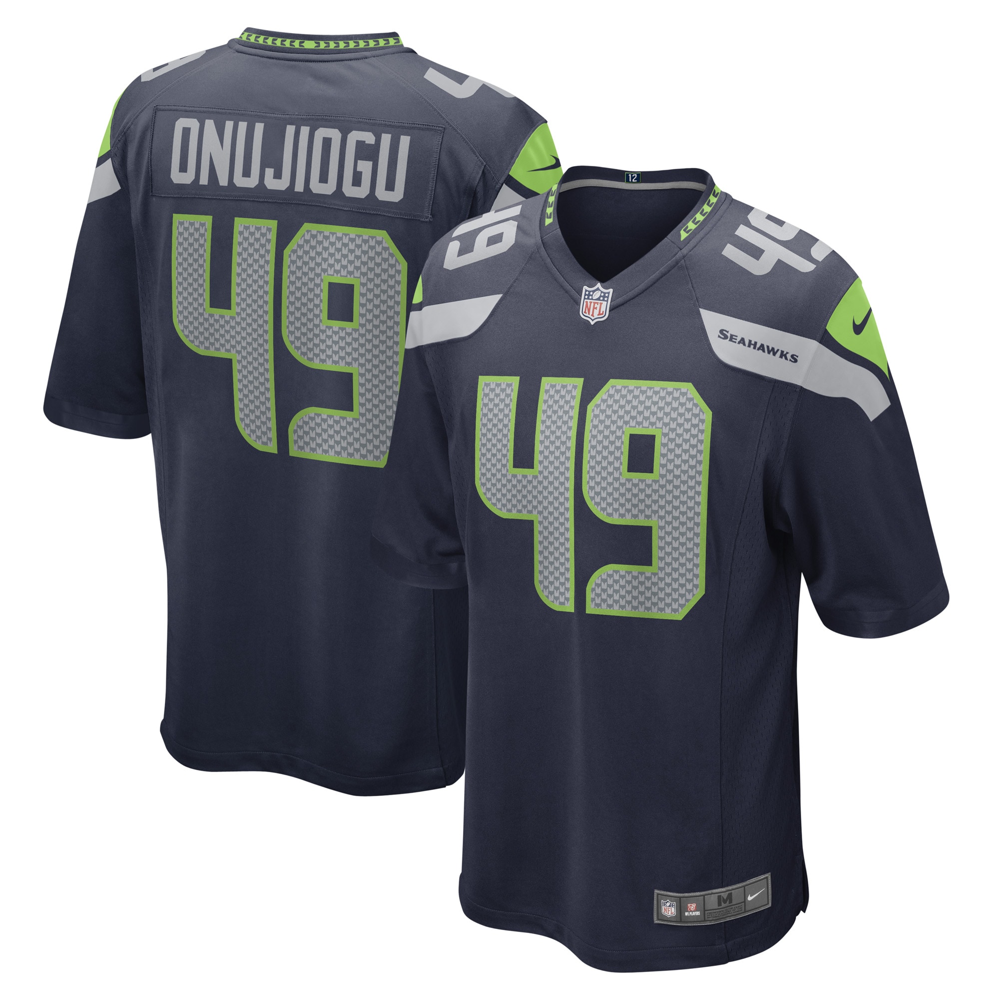 Seattle Seahawks Joshua Onujiogu College Navy Game Player NFL Jersey Men's