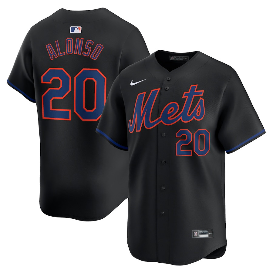 Pete Alonso 20 New York Mets Alternate Limited Black MLB Jersey Men's