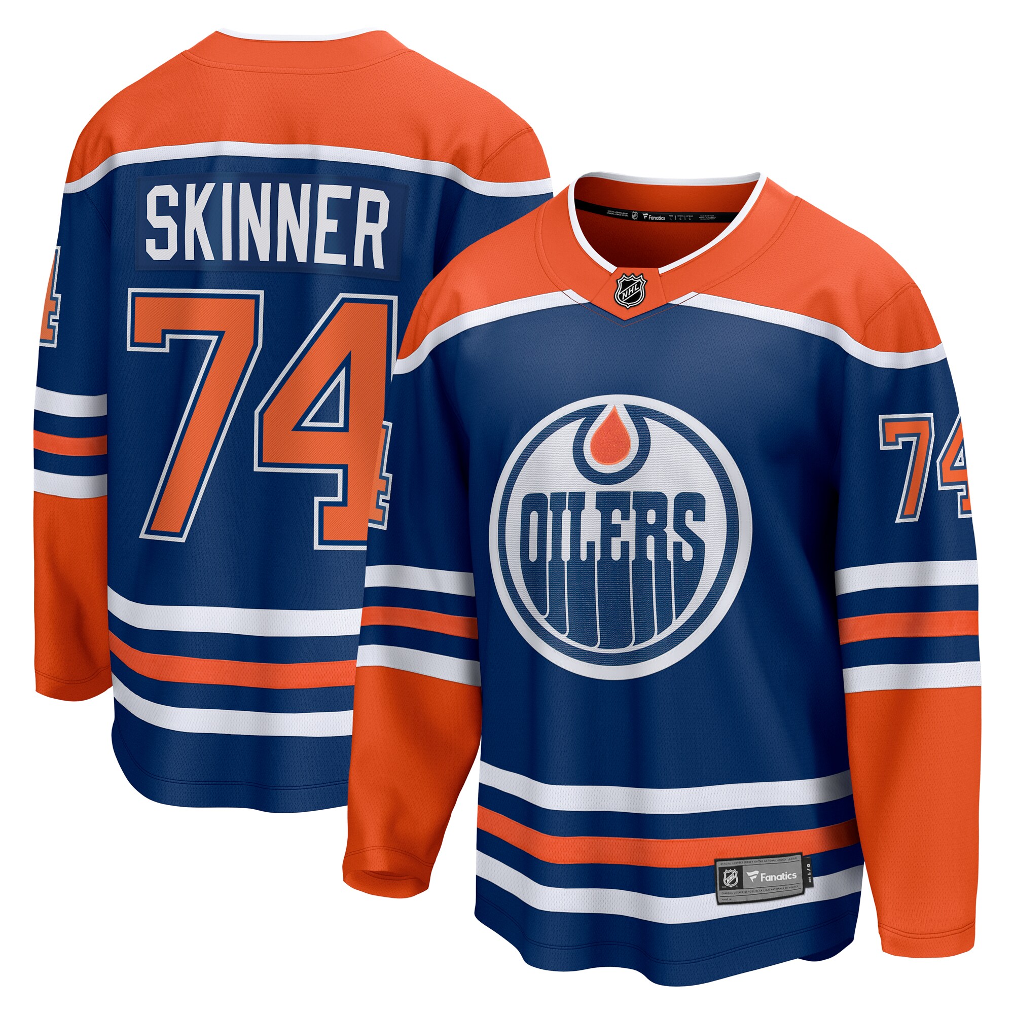 Edmonton Oilers Stuart Skinner Royal Home Breakaway Player NHL Jersey Men's