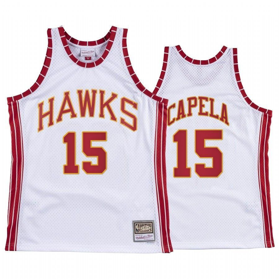 Clint Capela 15 Atlanta Hawks Hardwood Classics White NBA Jersey Men's