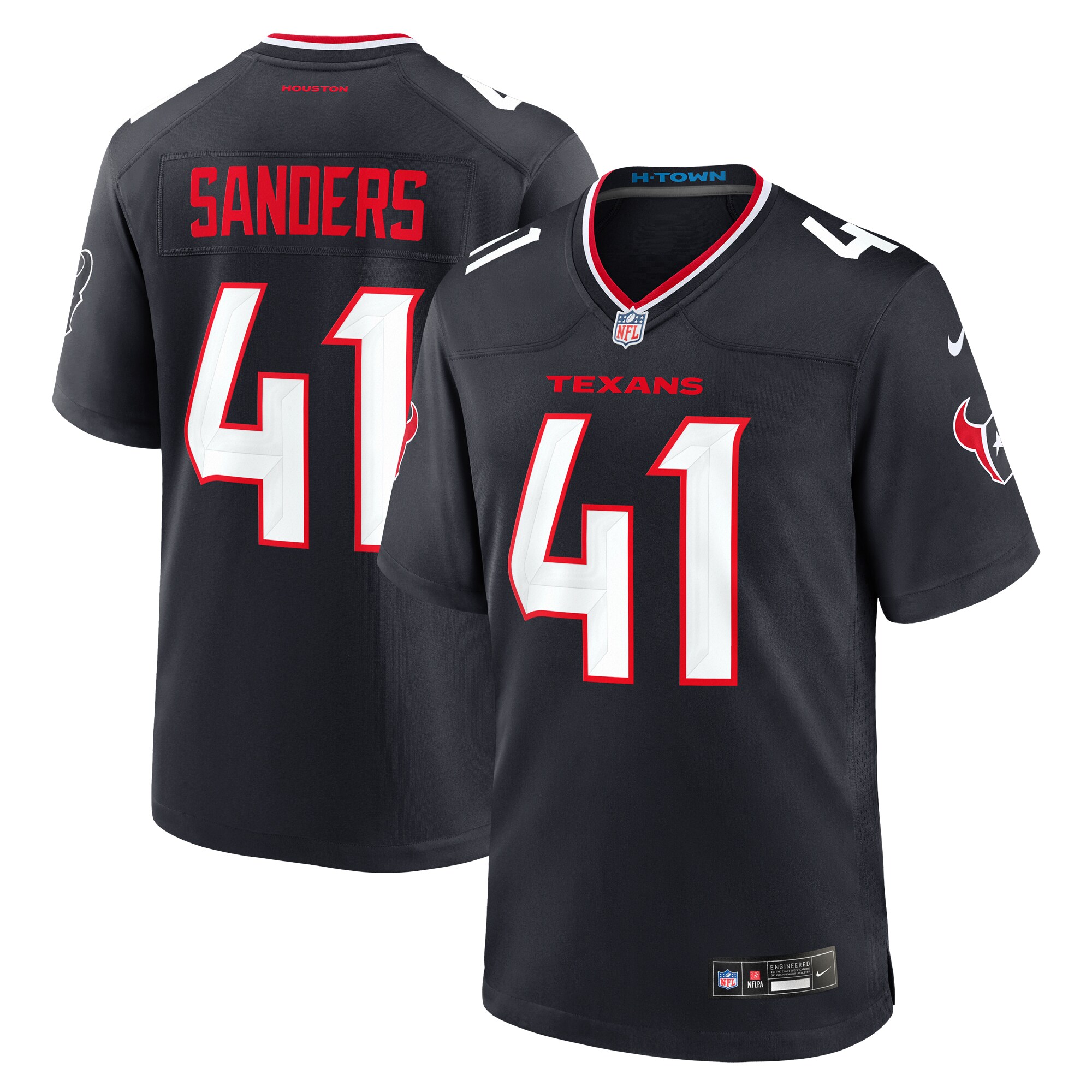 Houston Texans Myjai Sanders Navy Team Game NFL Jersey Men's