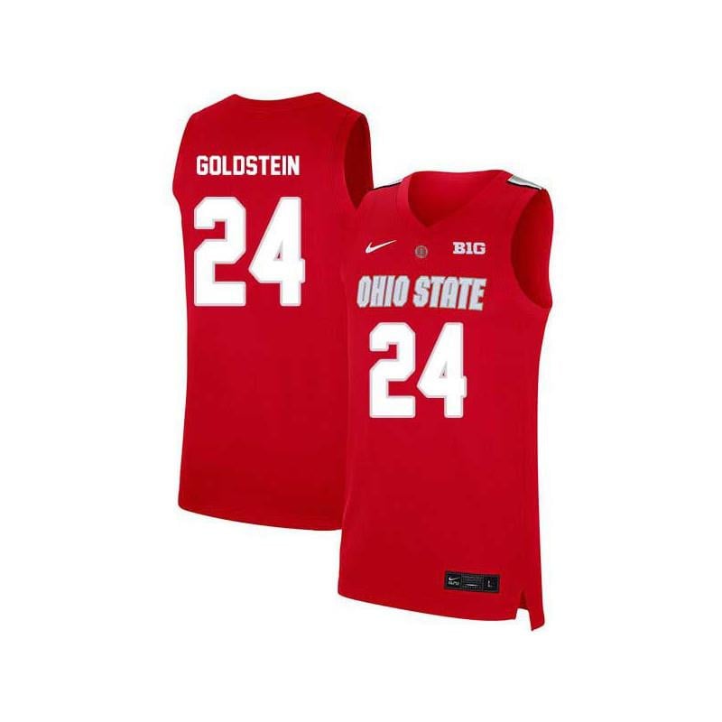 24 Andrew Goldstein Red Elite Ohio State Buckeyes NCAA Jersey Men's