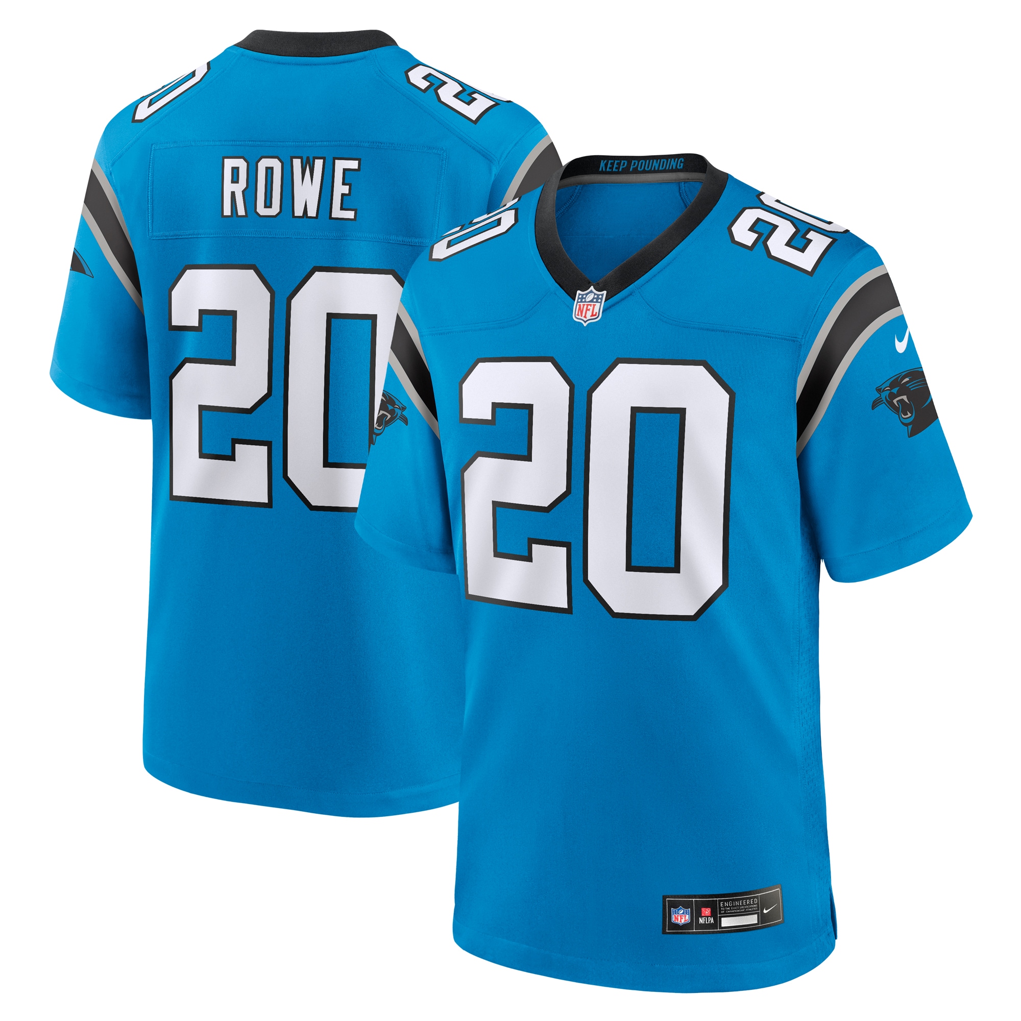 Carolina Panthers Eric Rowe Blue Alternate Game NFL Jersey Men's