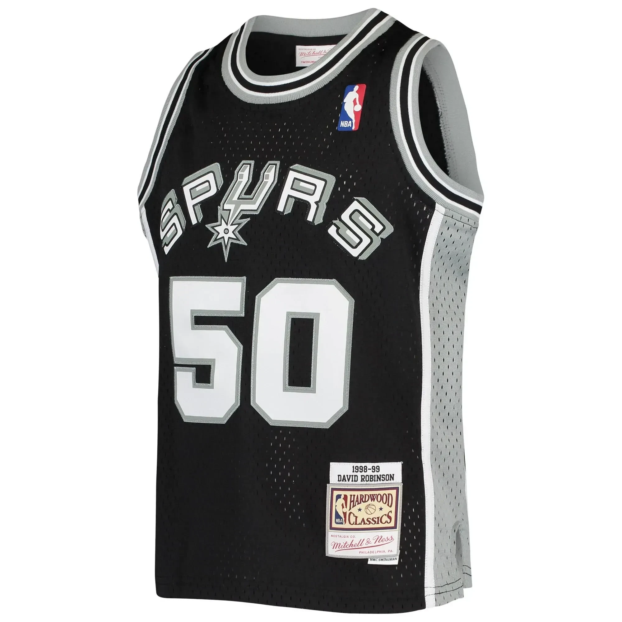 David Robinson San Antonio Spurs Mitchell&Nes 1998-99 Hardwood Classics Swingman Throwback Black NBA Jersey Youth