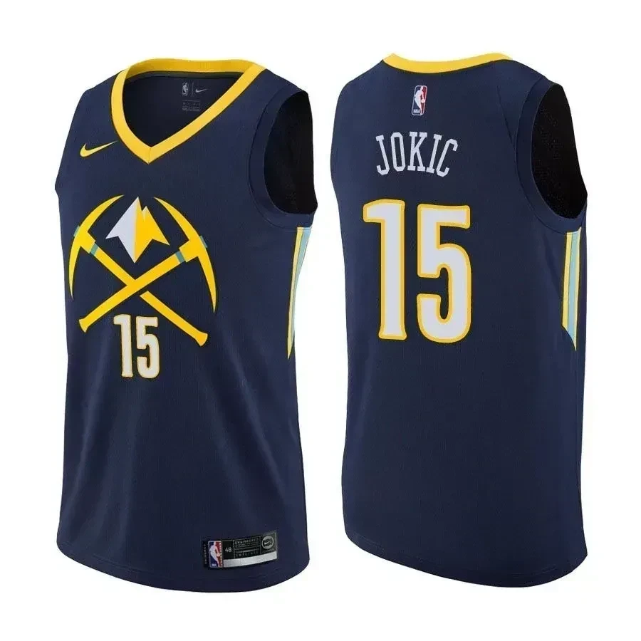 Denver Nuggets Nikola Jokic 15 City Edition Navy NBA Jersey Men's