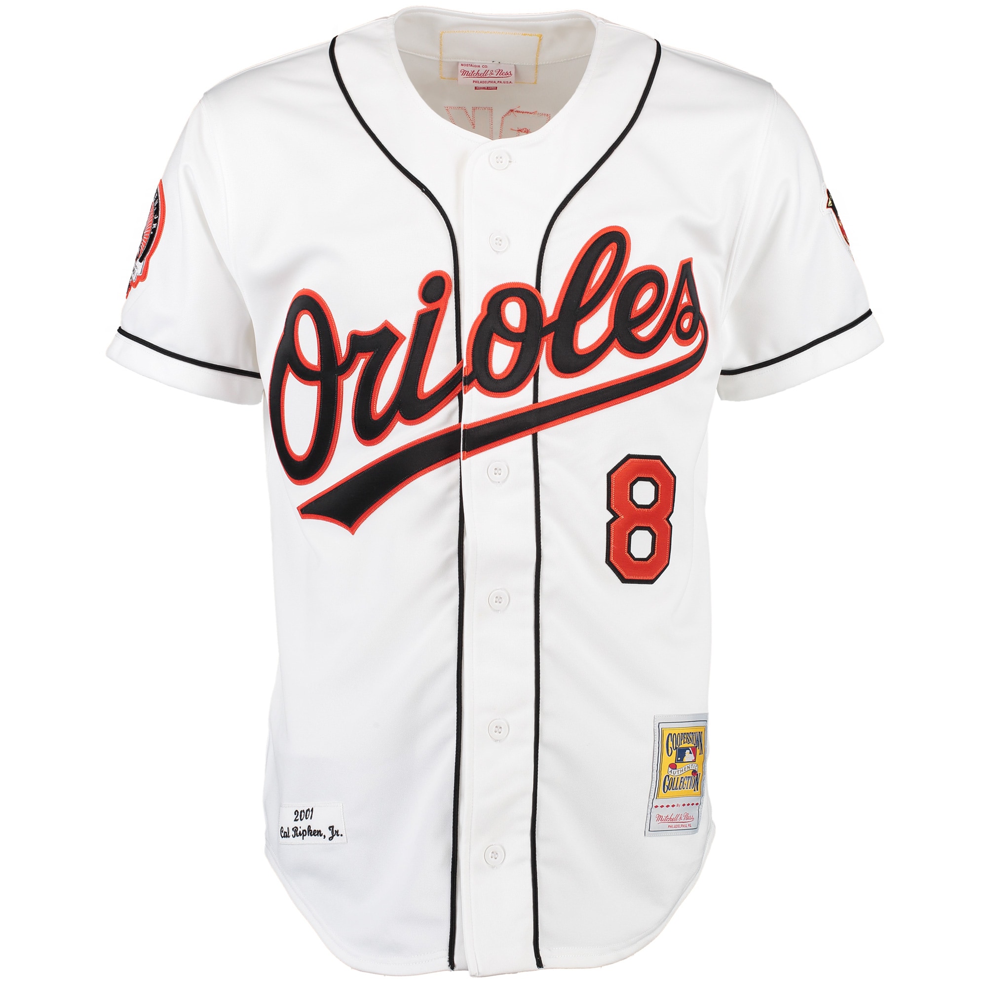 Baltimore Orioles Cal Ripken Mitchell Ness White Home MLB Jersey Men's