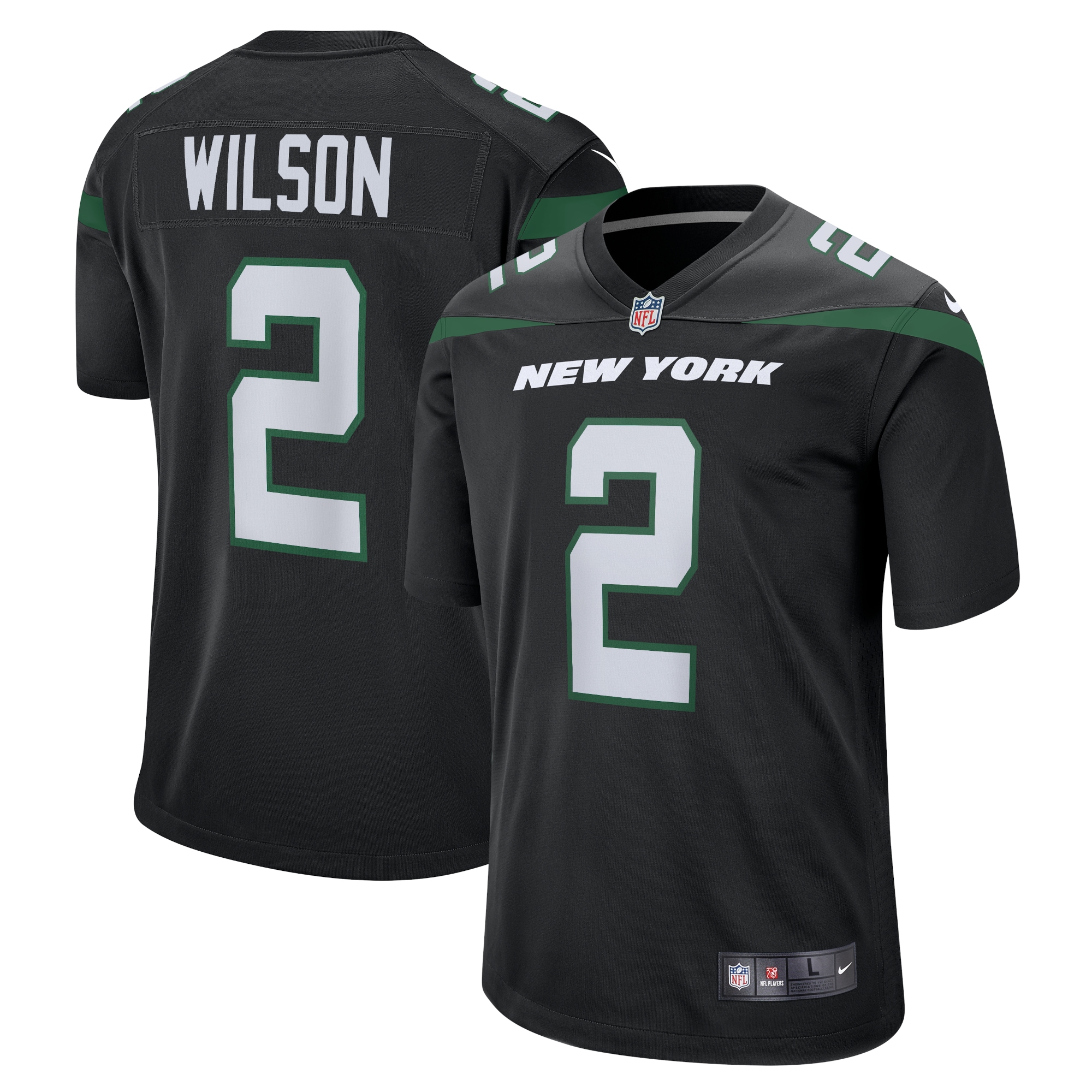 New York Jets Zach Wilson Black Alternate Game NFL Jersey Men's