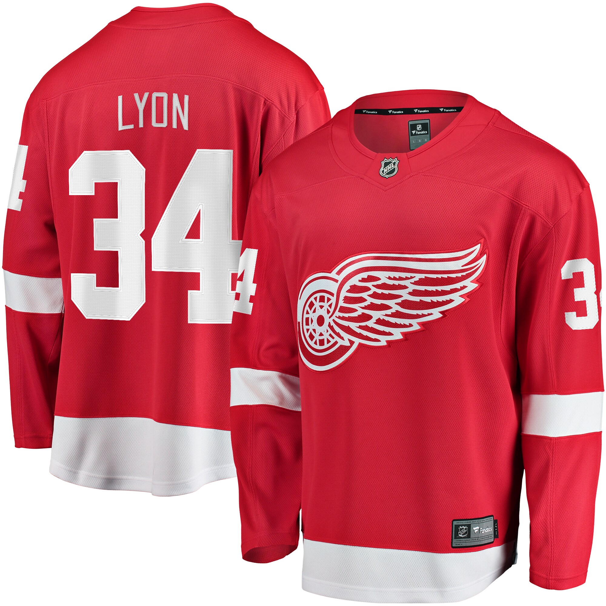 Detroit Red Wings Alex Lyon Red Home Breakaway NHL Jersey Men's