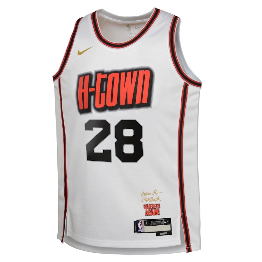 Alperen Sengun 28 Houston Rockets 2024/25 Swingman Playe City Editio White NBA Jersey Youth