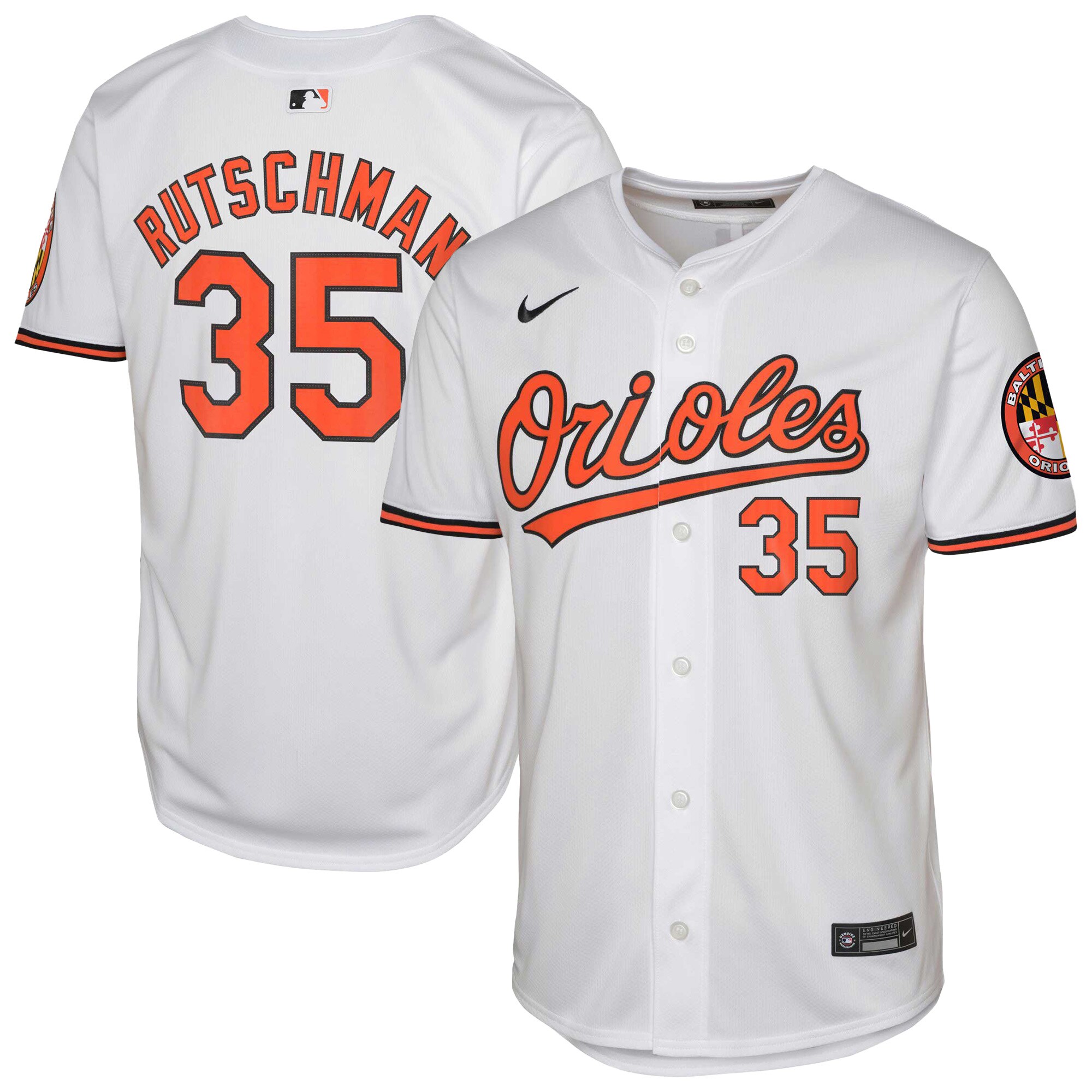 Baltimore Orioles Adley Rutschman White Limited Player MLB Jersey Youth